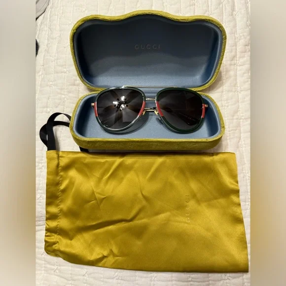 Gucci | Accessories | Gucci Aviators With Case | Poshmark display picture 1